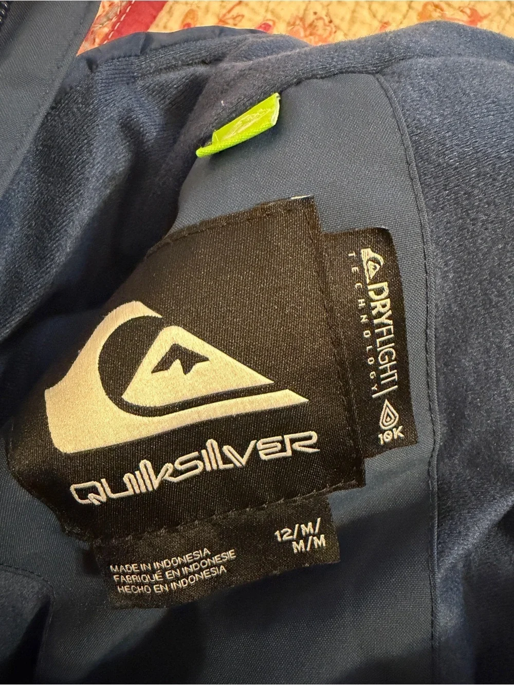 Boys Quiksilver Navy ski suit size 12